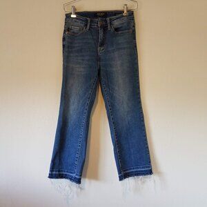 Judy Blue Jeans Women's 1/25 Kick Boot Raw Hem Straight Cropped JB84144